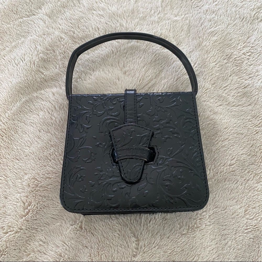 Small Black Textured Handbag
